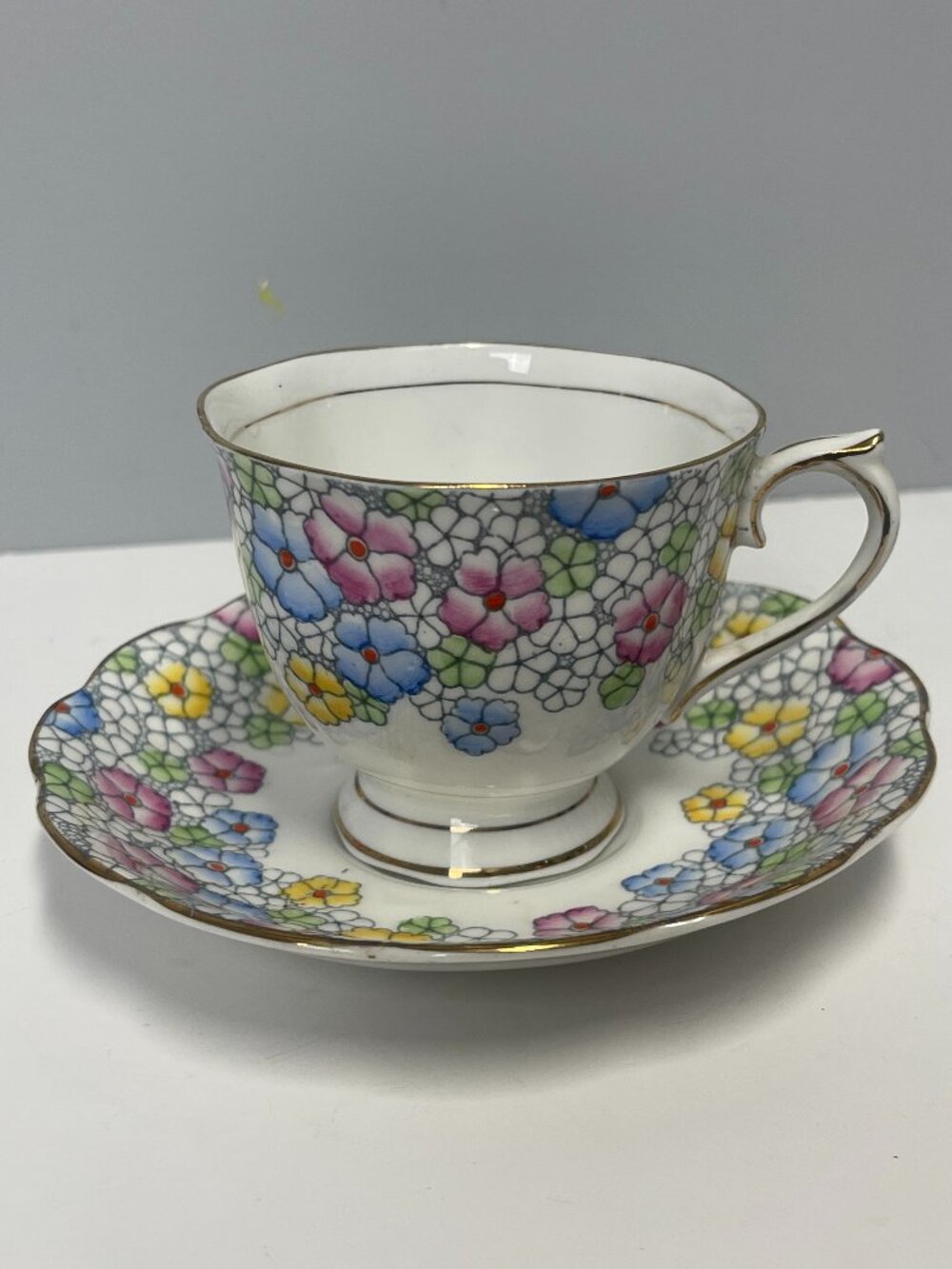 Vintage Royal Albert Trellis Bone China Teacup & Saucer